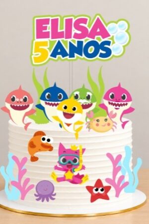 Arquivo de corte Topo de bolo Baby Shark - Studio