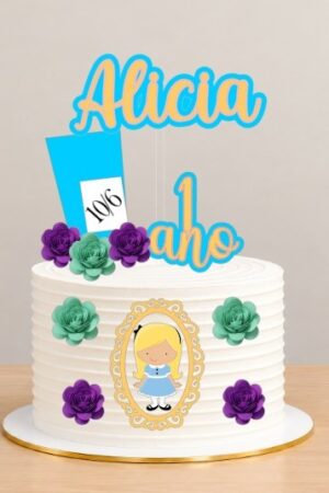 Arquivo de corte Topo de bolo Alice no país das maravilhas 3D- Studio