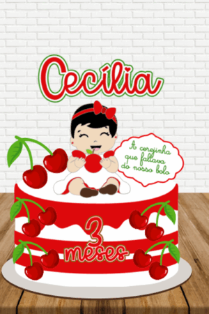 Arquivo de corte Topo de bolo CEREJINHA 3D