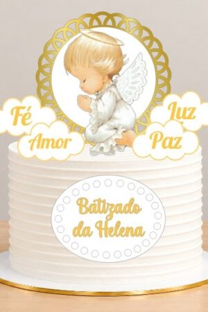 Arquivo de corte Topo de bolo BATIZADO ANJINHO 3D - STUDIO