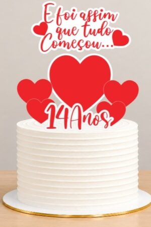 Arquivo de corte Topo de bolo 14 ANOS CASADOS CORAÇÃO - STUDIO