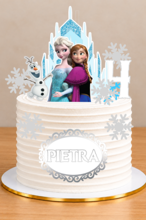 Arquivo de corte Topo de bolo FROZEN PRATA 3D - Studio