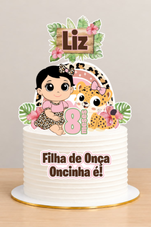Arquivo de corte Topo de bolo MENINA ONÇA - Studio
