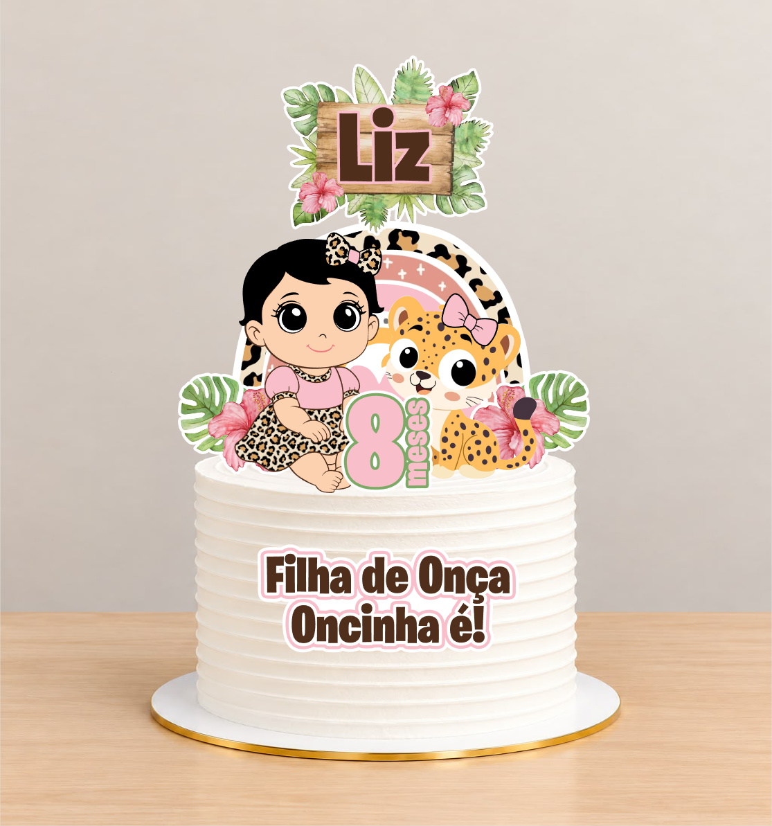 Arquivo de corte Topo de bolo MENINA ONÇA - Studio