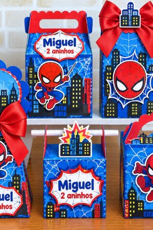 Kit 20 Caixinhas Personalizadas Homem Aranha Cute