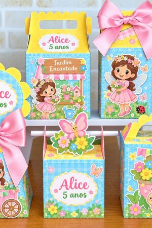 Kit 20 Caixinhas Personalizadas Jardim das Fadas