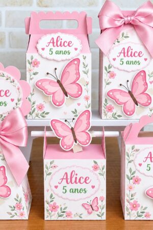 Kit 20 Caixinhas Personalizadas Borboletas